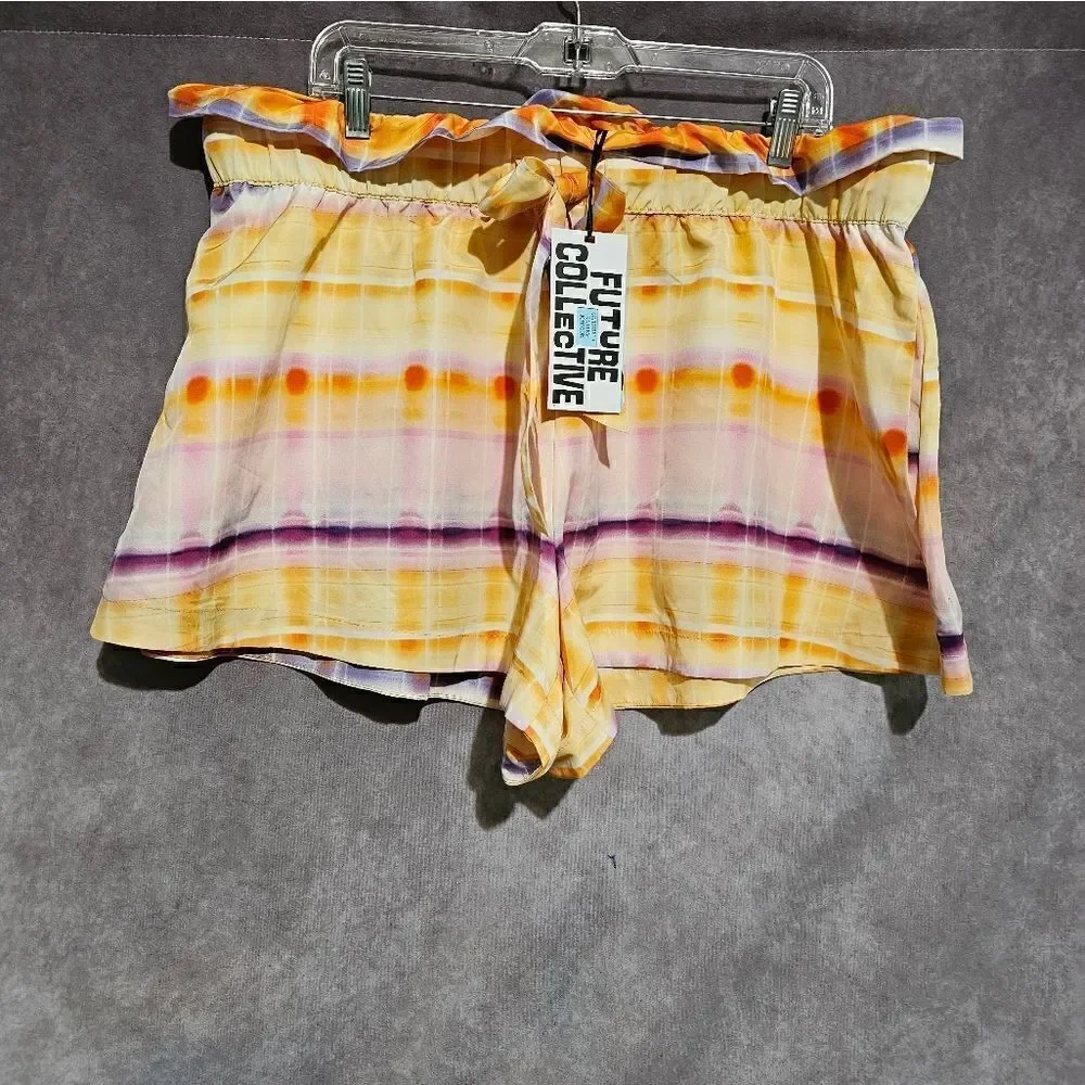 Women's Plaid High Waist Shorts XL‎